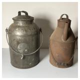Metal Milk and Oil Cans