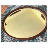 Antique Oval Wood Framed Mirror