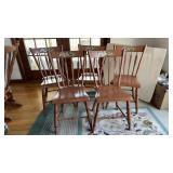 Five Hand Painted Plank Seat Arrowback