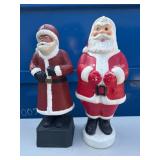 Blow Mold and Papier-Mï¿½chï¿½ Santa Claus Pair