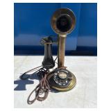 Antique-Style Brass Candlestick Telephone