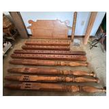 Tiger Maple Four Post Bed Frame Set