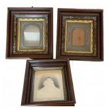 Three Victorian Deep Walnut Frames, Matching Pair