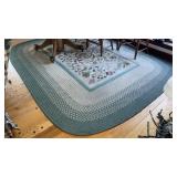 Vintage Rag Rug with Needlepoint Center