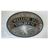 Hand Painted Wooden Welcome Sign