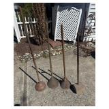 Three Antique Clothes Washing Plungers