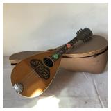 Inlaid Mandolin with Worn Case