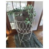 Wire Metal Planter Stand with Plastic Flower