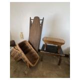 Childï¿½s Ironing Board, Basket, Small Stools