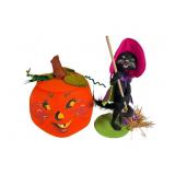 Annalee Dolls Kitty Witch and Jack Lantern