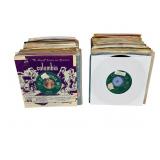 Long Box of 45 RPM Singles, Various Artists