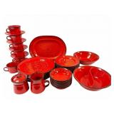 Metlox Poppytrail Red Dinnerware Set