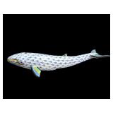 Herend Blue Fishnet Whale Figurine