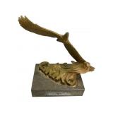 Bronze Eagle Sculpture by Carl Regutti 1986
