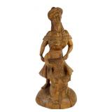 Hand-Carved Wooden Lady Statue