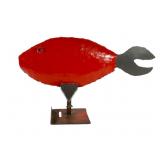 Red Gatski Reclaimed Metal Fish Sculpture