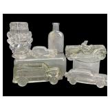 Early Clear Glass Novelty Bottles & Cars