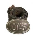 Civil War US Belt with Puppy Paw Backing