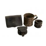 Civil War Leather Gear and Metal Cup Set