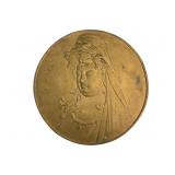 Japanese Cast Iron Gilt Kannon Plaque