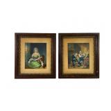 Early Framed Hand-Colored Lithographs