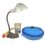 Art Deco Lamp, Lodge Pan, Cape Cod Crock Set