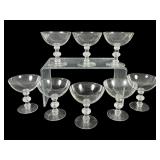 8 Lalique Saint Hubert Champagne Glasses