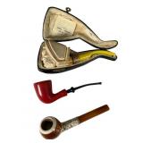Three Vintage Pipes with Meerschaum Example