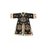 Vintage Hand Embroidered Asian Silk Robe