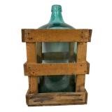 19-Inch Early Glass Bottle in Wooden Crate
