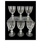 6 Lalique Saint Hubert Crystal Water Goblets