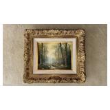 Oil on Canvas Landscape in Gold Frame