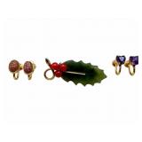14k Gold Filled Brooch & Earrings Sets