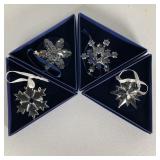 Swarovski Christmas Ornaments Lot of 4