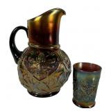 Northwood Purple Wishbone Pitcher and 1 Tumbler
