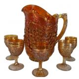 Imperial Grape Pitcher and 5 Cordial Goblets