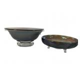 2 Imperial Smoke Colored Glass Bowls
