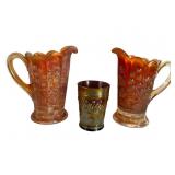 2 Northwood Raspberry Pitchers & 1 Tumbler