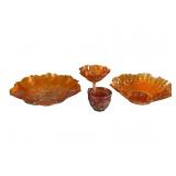 4 Pcs.Fenton Carnival Glass Grouping