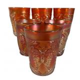 6 Fenton Marigold Butterfly & Fern Tumblers