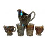 5 Pcs. Imperial Fashion Smoke Carnival Glass