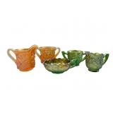 5 Imperial Luster Rose and Pansy Glassware Pcs.