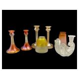 Glass Candleholders and Lampshades, 7 Pcs.