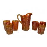 Imperial Octagon Glass Pitcher and 6 Tumblers