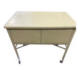 Double Basin Metal Utility Sink on Wheels
