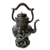 Silver Plated Kettle on Stand with Patina