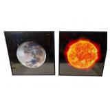 Framed Sun and Moon Art Set, 16x16 Inches