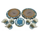 Royal Crown English Derby Tea Set for Six, Blue
