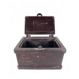 Antique Heavy Metal Lockbox 9ï¿½ x 12.5ï¿½ x 9ï¿½