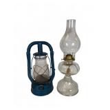 Dietz Monarch Lantern and Glass Oil Lamp